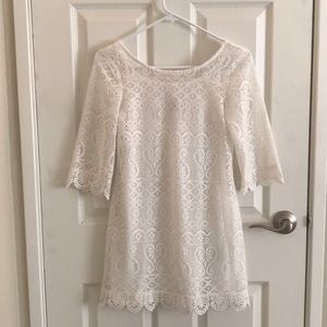 H&M white lace mini dress